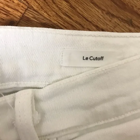 Frame Le Cutoff White Denim Shorts