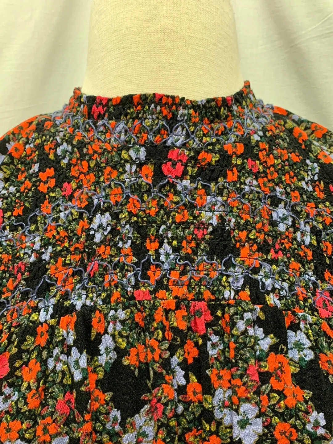 FREE PEOPLE floral Flowers in Her Hair Long Sleeve Tunic Blouse - S