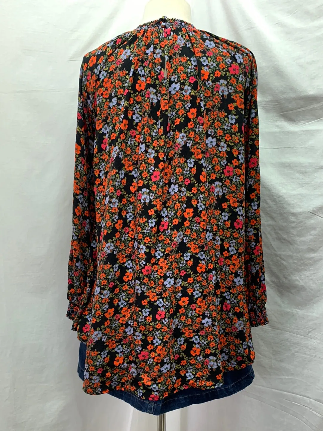 FREE PEOPLE floral Flowers in Her Hair Long Sleeve Tunic Blouse - S