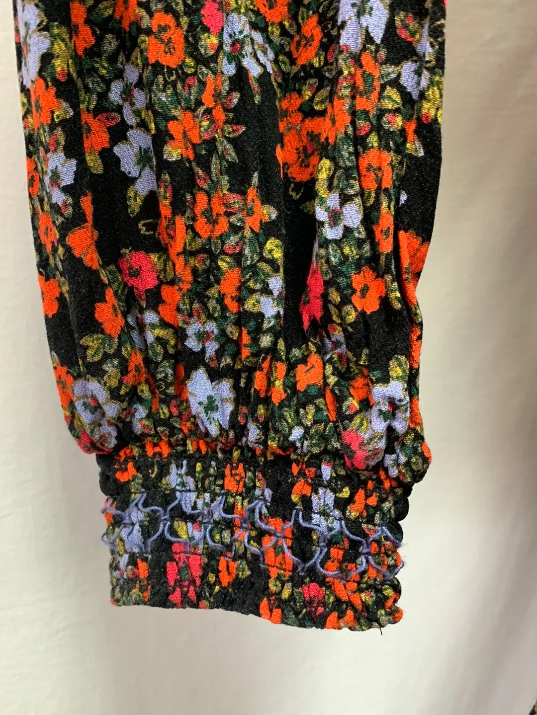 FREE PEOPLE floral Flowers in Her Hair Long Sleeve Tunic Blouse - S