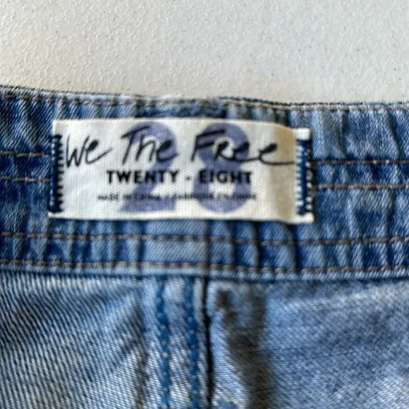 FREE PEOPLE | Long Denim Cut Off Shorts High Hopes