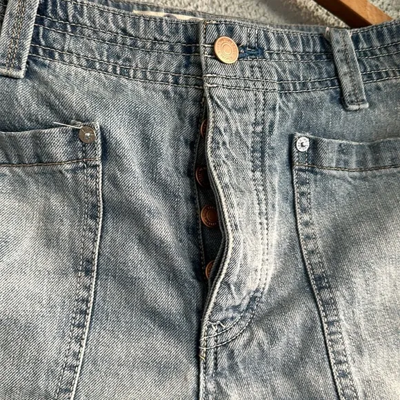 FREE PEOPLE | Long Denim Cut Off Shorts High Hopes