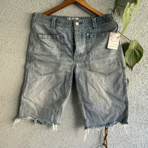 FREE PEOPLE | Long Denim Cut Off Shorts High Hopes