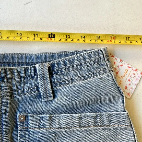 FREE PEOPLE | Long Denim Cut Off Shorts High Hopes