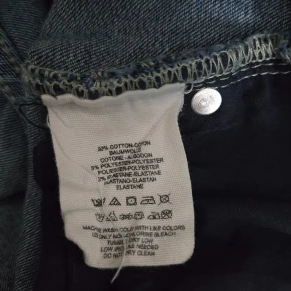 Free People Med Wash Blue High Rise Raw Hem Straight Leg Jeans Size 30