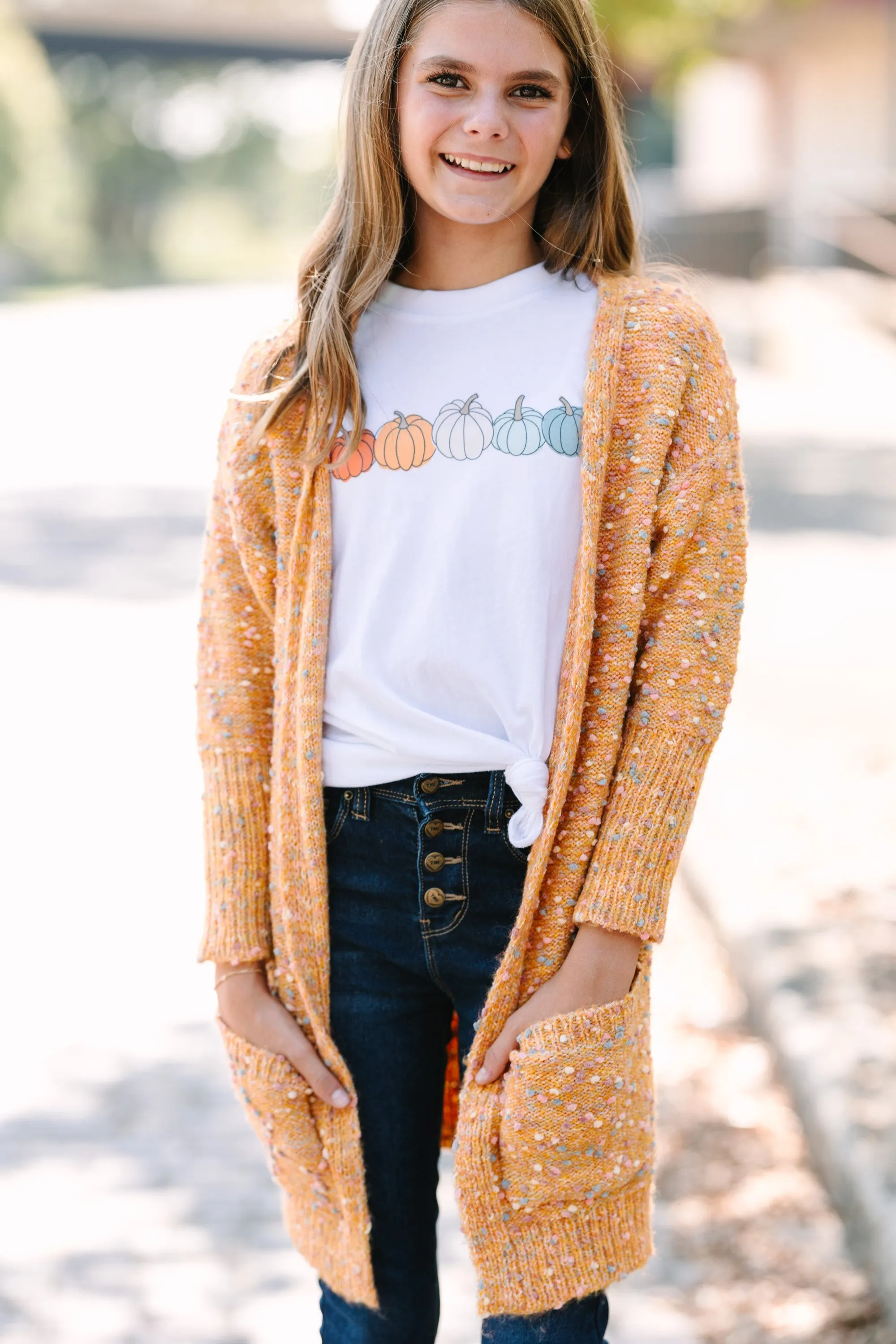 Girls: Here Today Textured Dolman Sleeve Cardigan