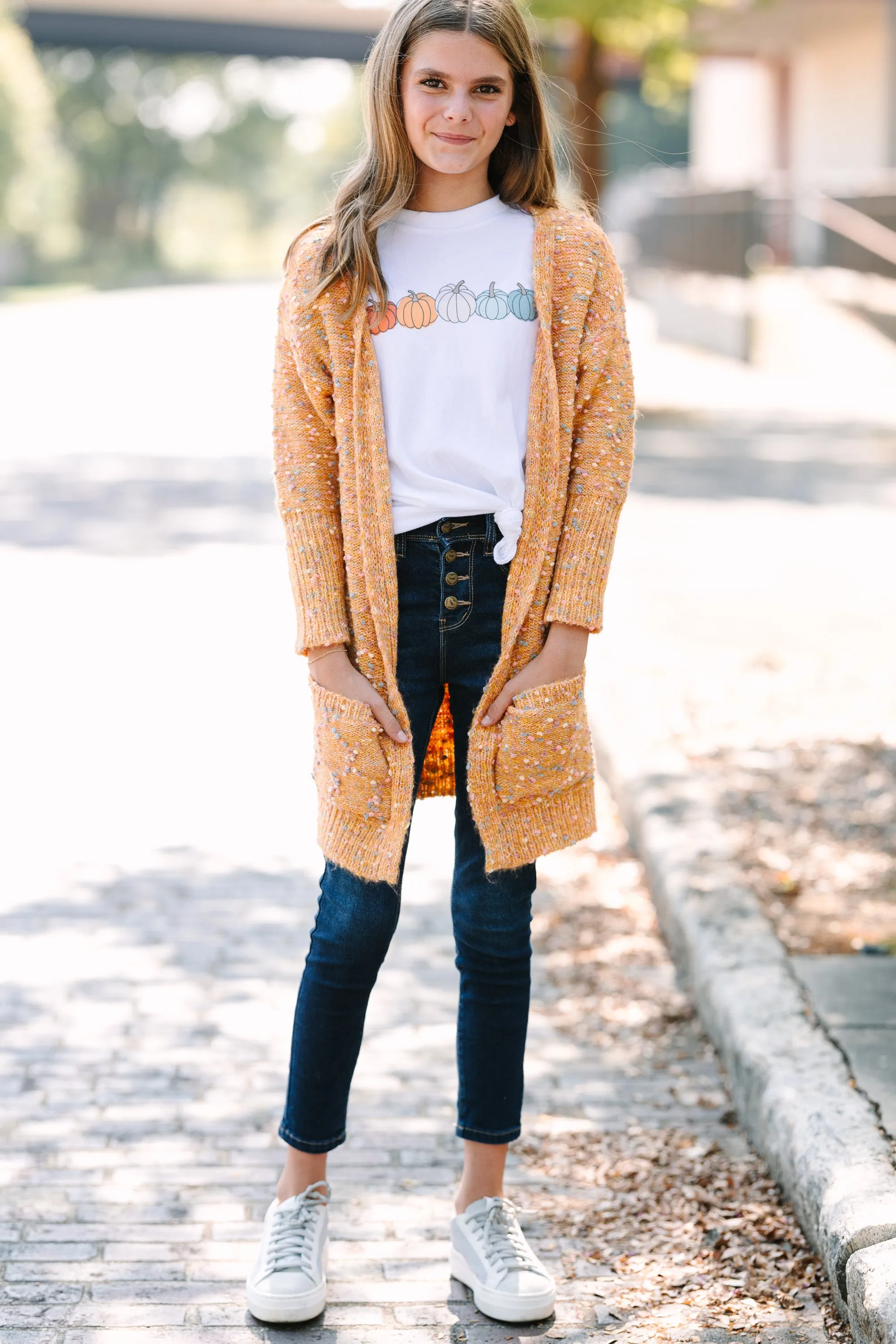 Girls: Here Today Textured Dolman Sleeve Cardigan