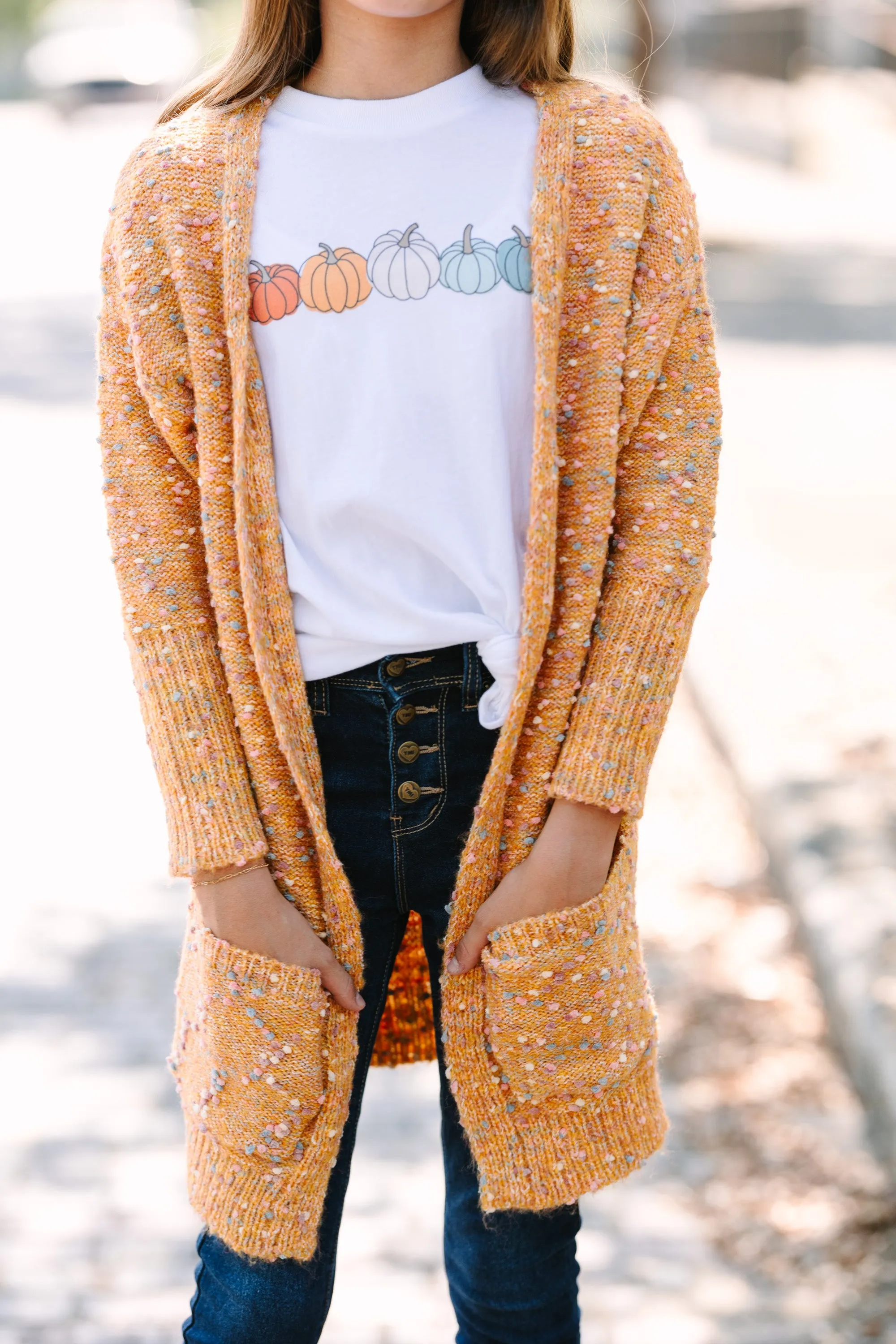 Girls: Here Today Textured Dolman Sleeve Cardigan