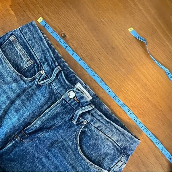 Good American Good Curve High Waist Raw Hem Straight Leg Jeans Womens 4/27