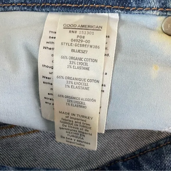 Good American Good Curve High Waist Raw Hem Straight Leg Jeans Womens 4/27