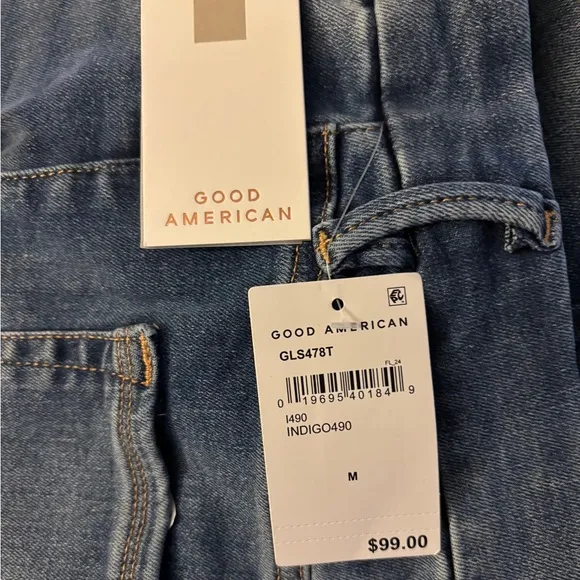 GOOD AMERICAN POWER STRETCH PULL-ON STRAIGHT JEANS SZ M NWT