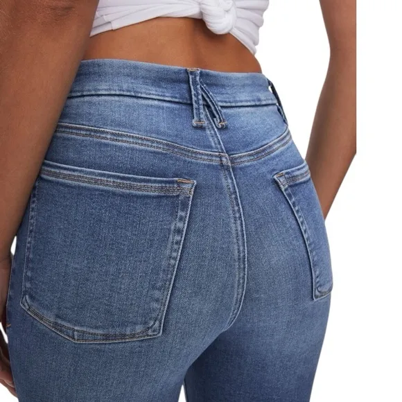 GOOD AMERICAN POWER STRETCH PULL-ON STRAIGHT JEANS SZ M NWT