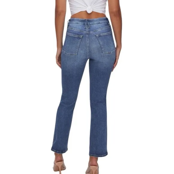 GOOD AMERICAN POWER STRETCH PULL-ON STRAIGHT JEANS SZ M NWT