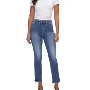 GOOD AMERICAN POWER STRETCH PULL-ON STRAIGHT JEANS SZ M NWT