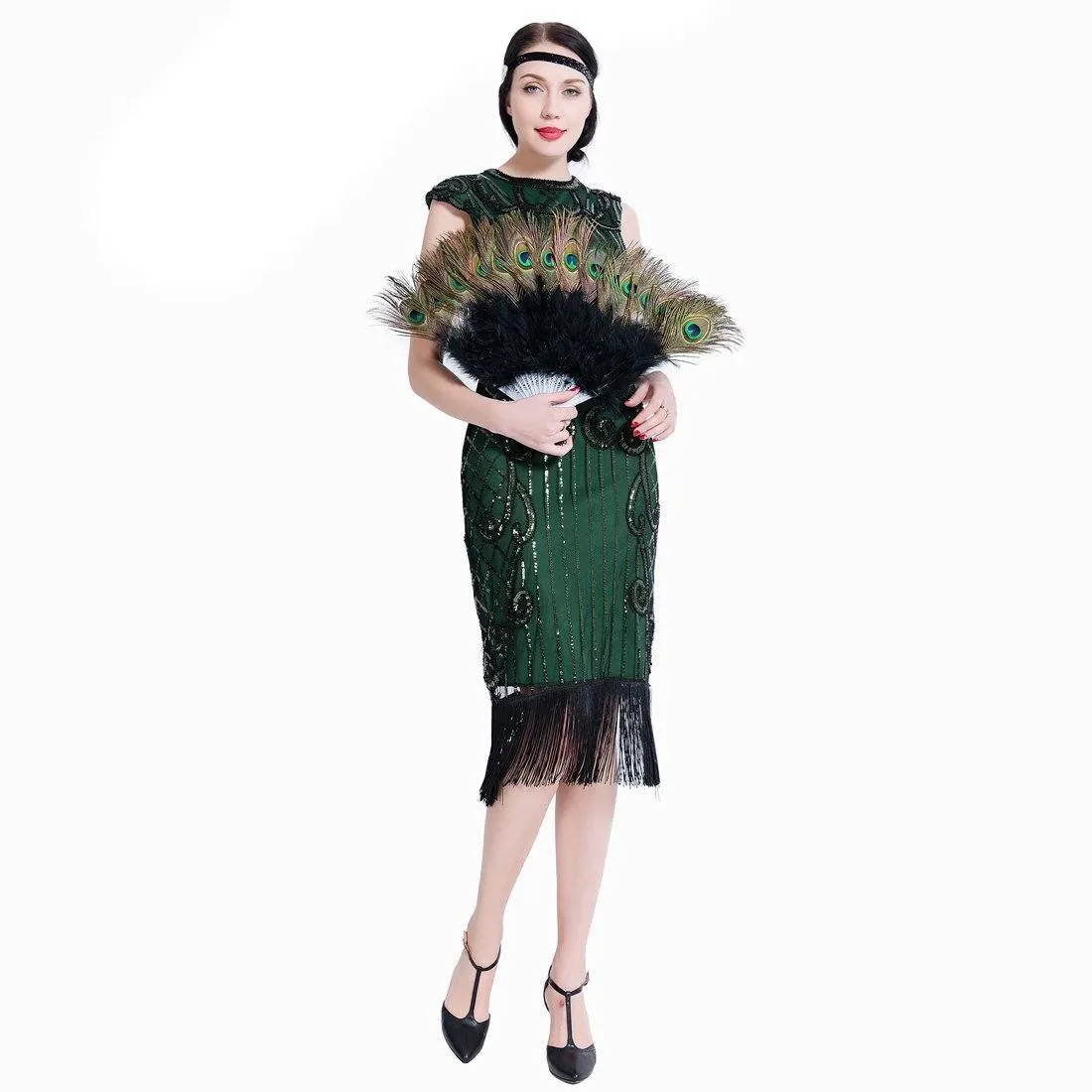 Green Gatsby Dress Downton Abbey Speakeasy Charleston 1920's Party|JaosWish