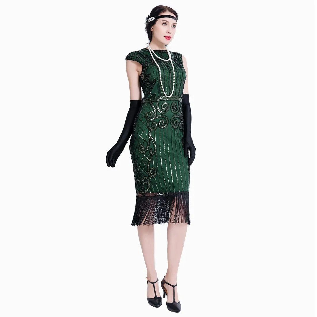 Green Gatsby Dress Downton Abbey Speakeasy Charleston 1920's Party|JaosWish