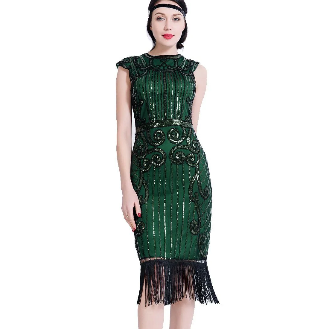 Green Gatsby Dress Downton Abbey Speakeasy Charleston 1920's Party|JaosWish