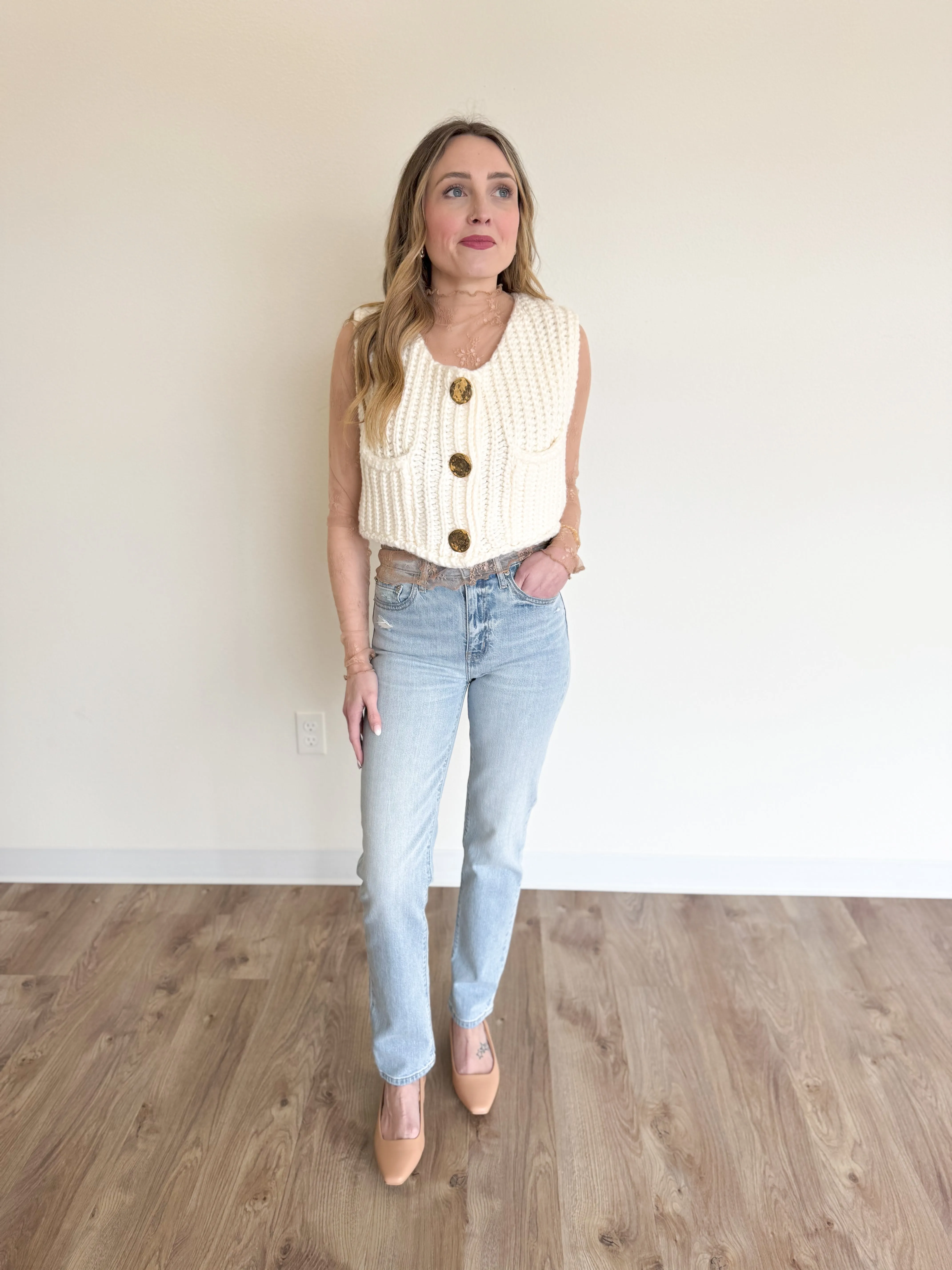 Hart Light Wash High Rise Slim Straight Jeans