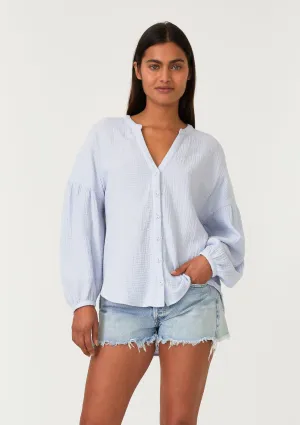 High-Low Long Sleeve Button Down Blouse