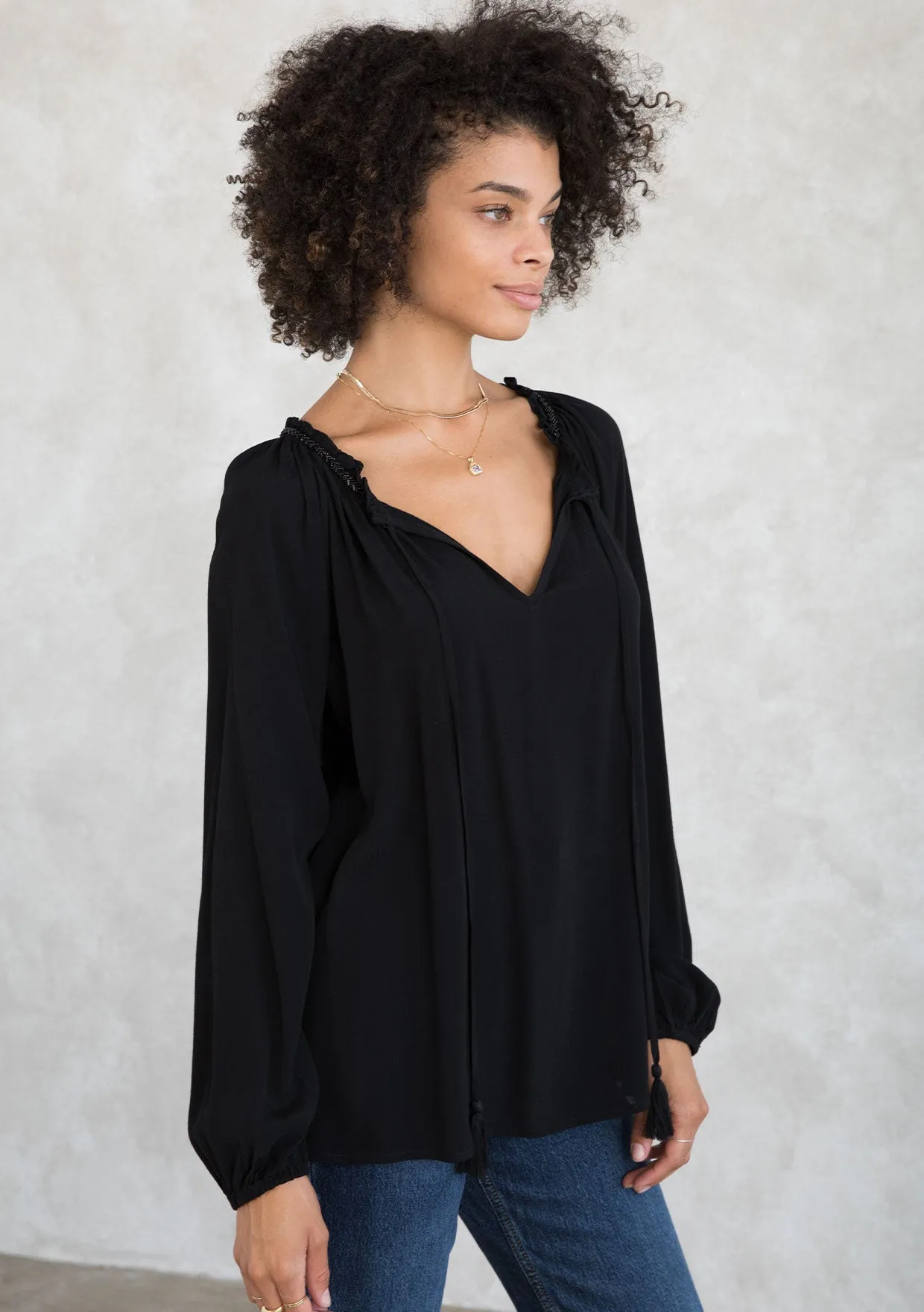 Holiday Bohemian Beaded Peasant Dressy Blouse