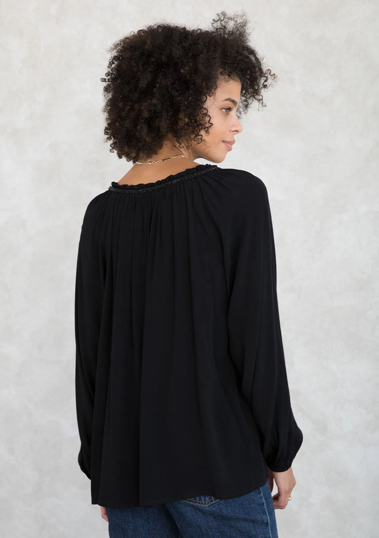 Holiday Bohemian Beaded Peasant Dressy Blouse