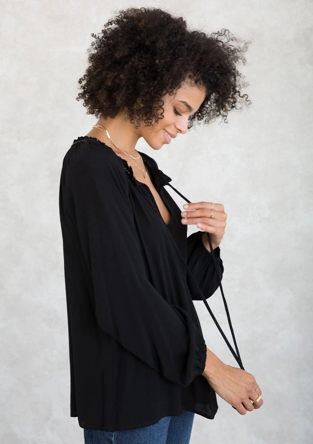 Holiday Bohemian Beaded Peasant Dressy Blouse