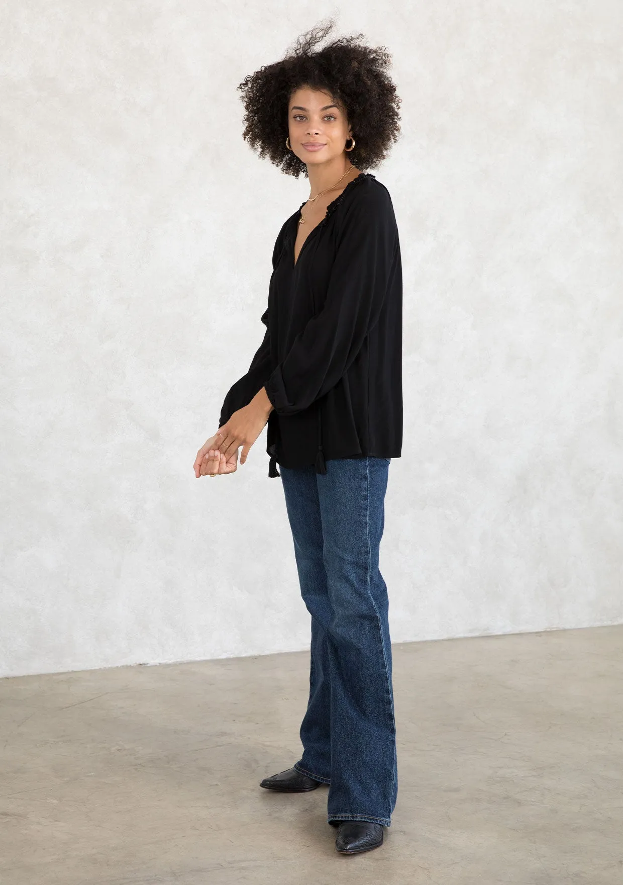 Holiday Bohemian Beaded Peasant Dressy Blouse