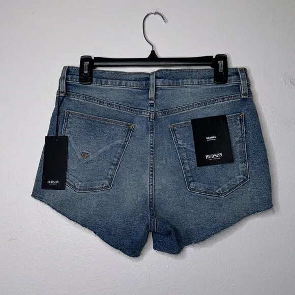Hudson Gemma Mid Rise Cut Off Denim Shorts Size 27