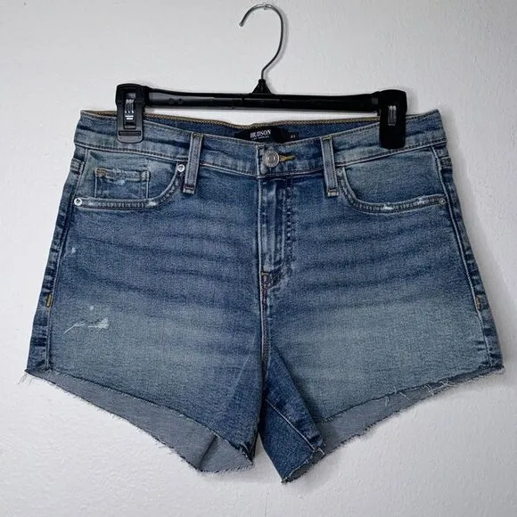 Hudson Gemma Mid Rise Cut Off Denim Shorts Size 27