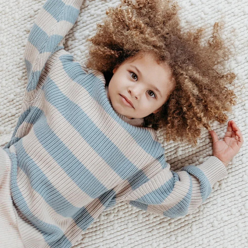 HUNTER & ROSE ASPEN KNIT JUMPER STRIPE MIST
