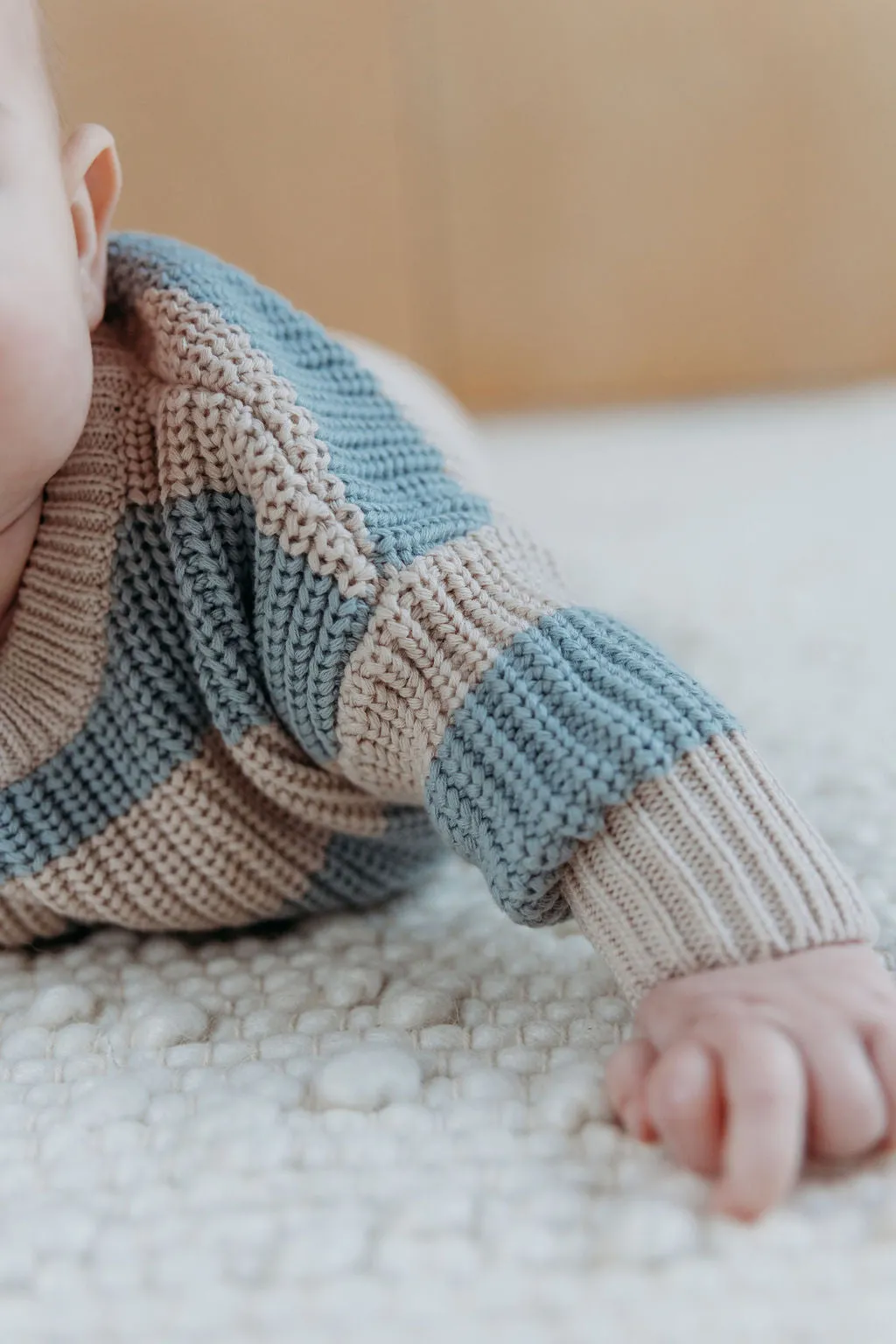 HUNTER & ROSE ASPEN KNIT JUMPER STRIPE MIST