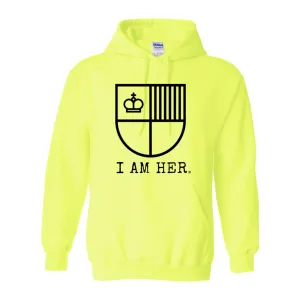 I AM HER Women's Hooded Sweatshirt - Neon