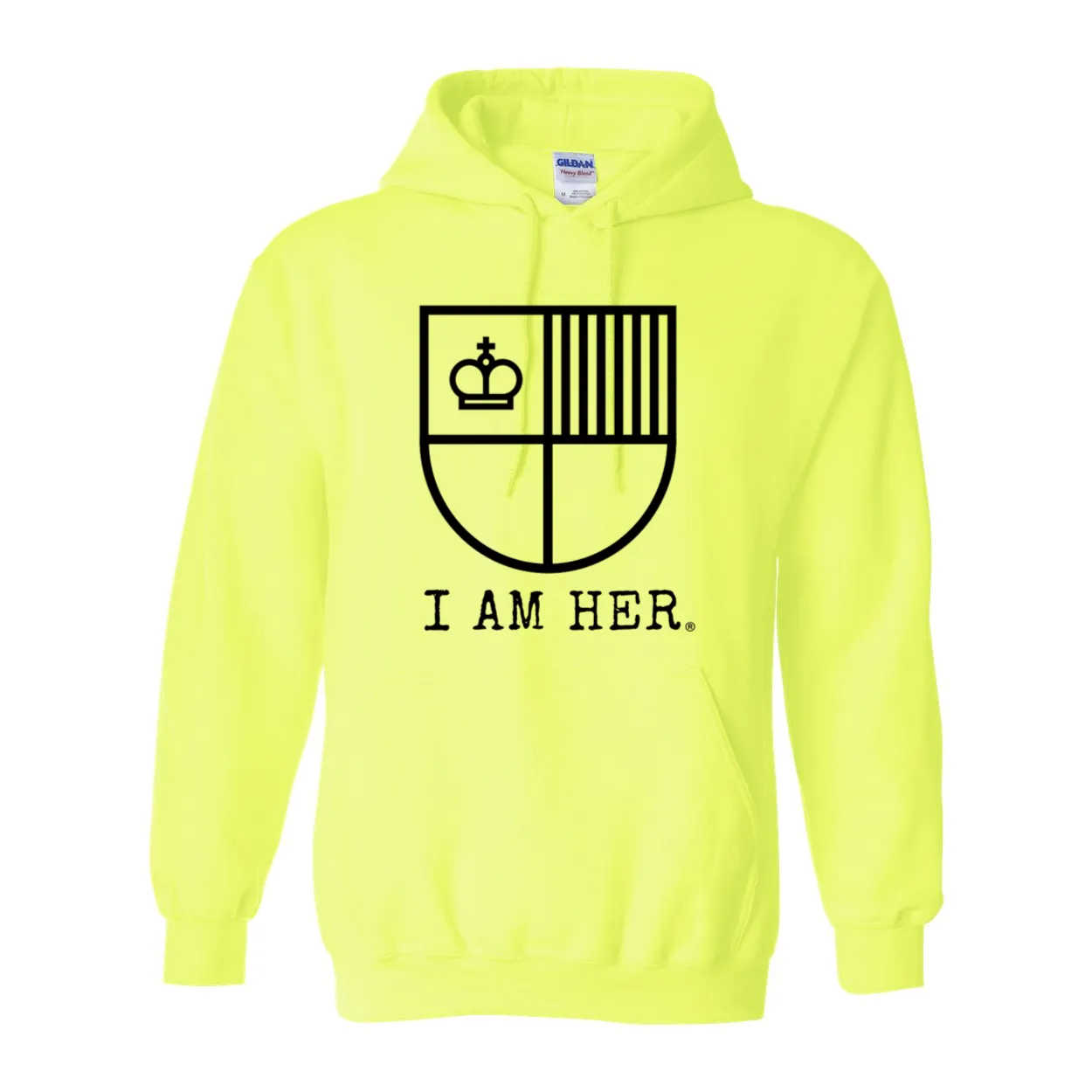 I AM HER Women's Hooded Sweatshirt - Neon