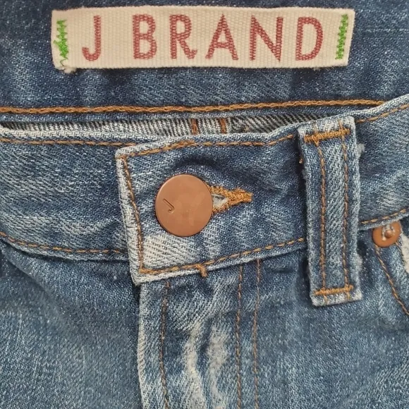 J Brand Libra Cut Off Raw Hem Distressed Denim Jean Shorts