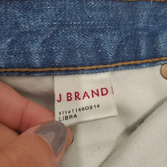 J Brand Libra Cut Off Raw Hem Distressed Denim Jean Shorts
