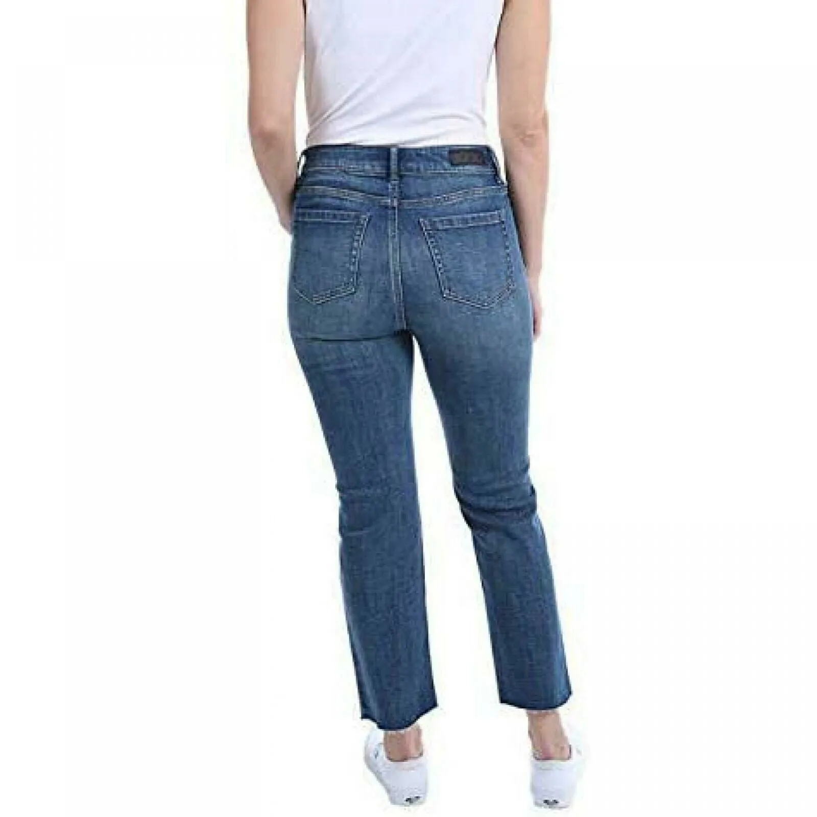 Kenneth Cole Women's Button Fly High Rise Straight Leg Comfort Jeans