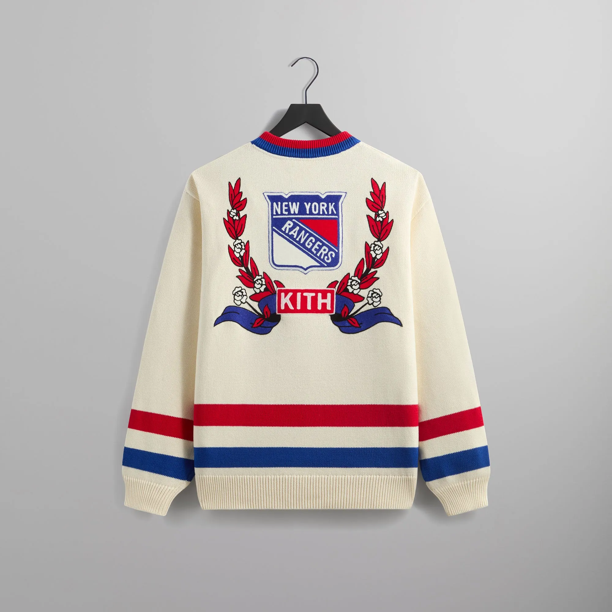 Kith for the New York Rangers V-Neck Lewis Sweater - Sandrift