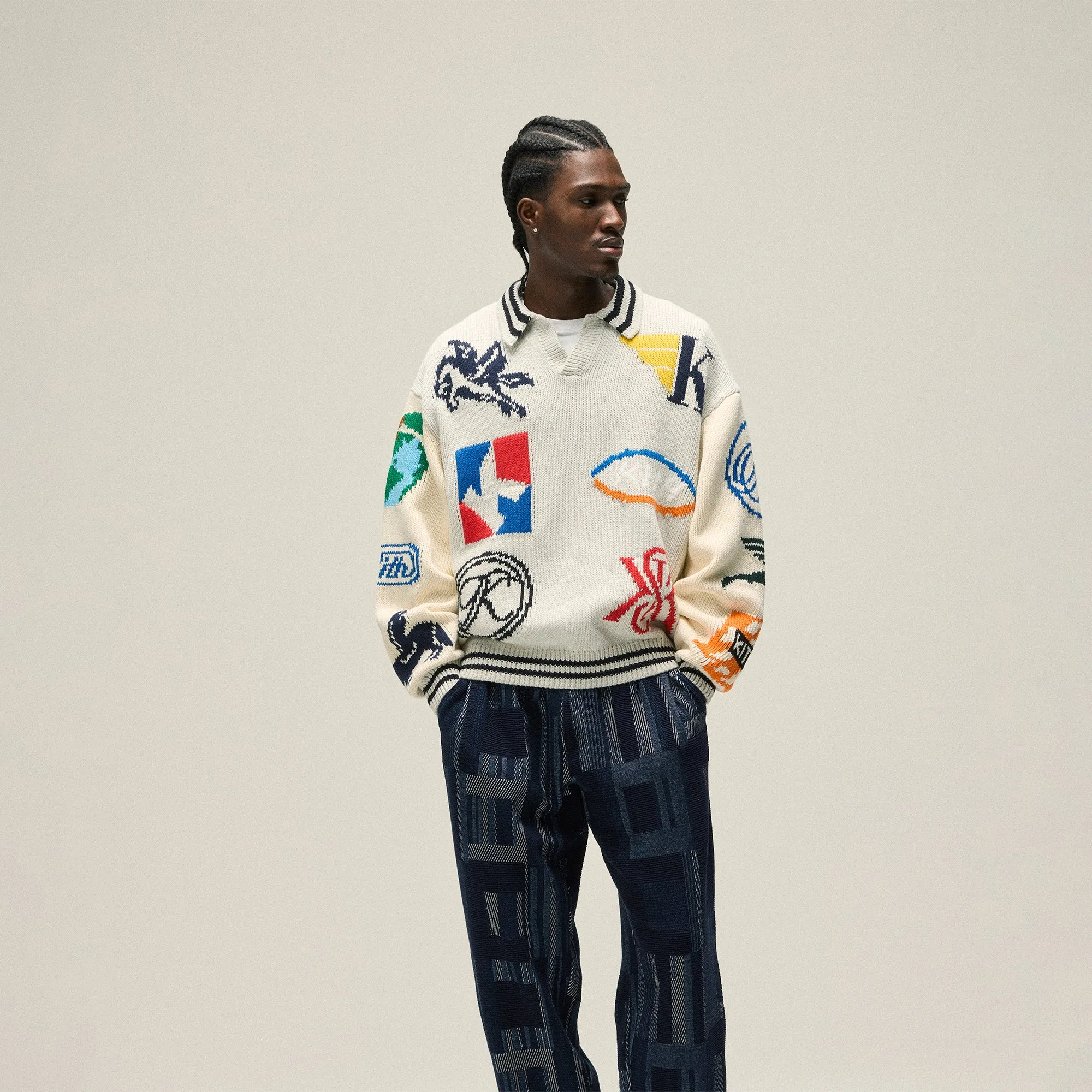 Kith Nelson Rugby Sweater - Light Heather Grey