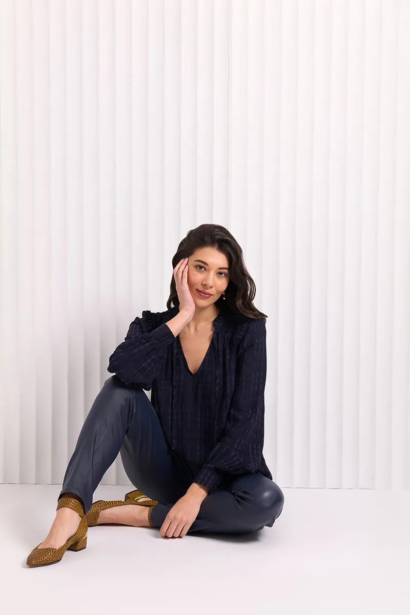 KNOTTING HILL BLOUSE - MIDNIGHT