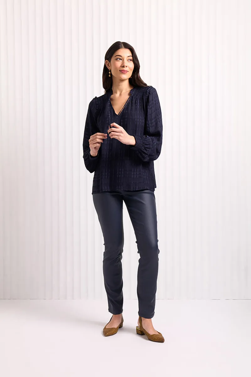 KNOTTING HILL BLOUSE - MIDNIGHT