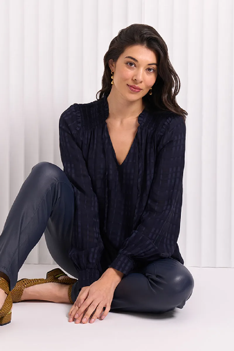 KNOTTING HILL BLOUSE - MIDNIGHT