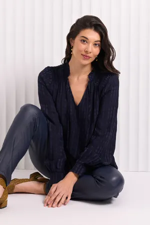 KNOTTING HILL BLOUSE - MIDNIGHT