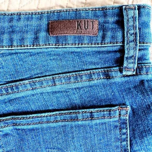 KUT FROM THE KLOTH High Rise Cut Blue Denim Shorts Size 6 NWT