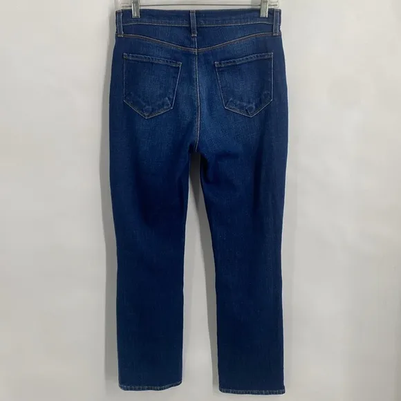 L’Agence Shane Distressed Slouchy Straight Jeans High Rise Medium Wash Size 26