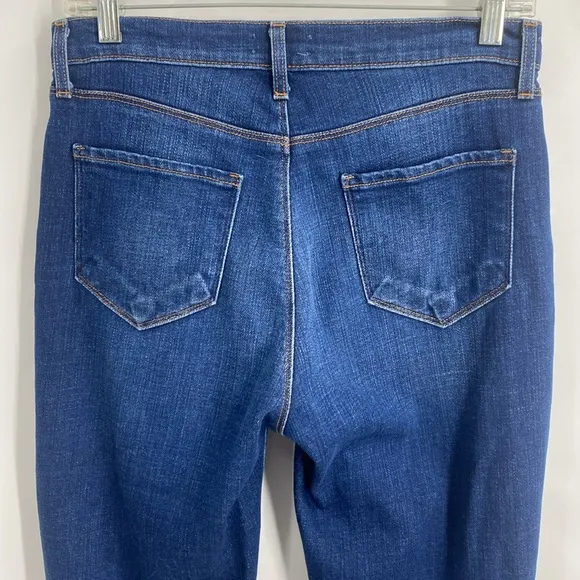 L’Agence Shane Distressed Slouchy Straight Jeans High Rise Medium Wash Size 26