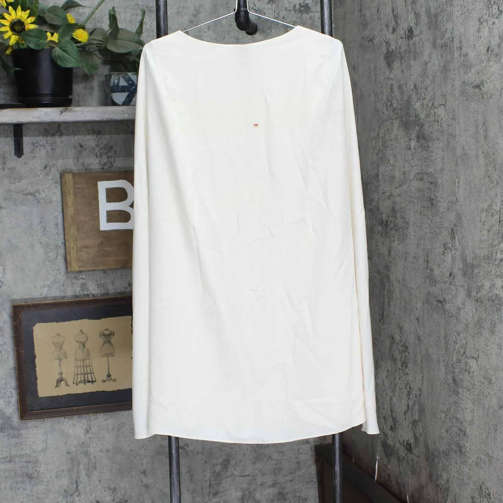 Lauren Ralph Lauren Womens Cape Georgette Cocktail Dress Cream Off White 4