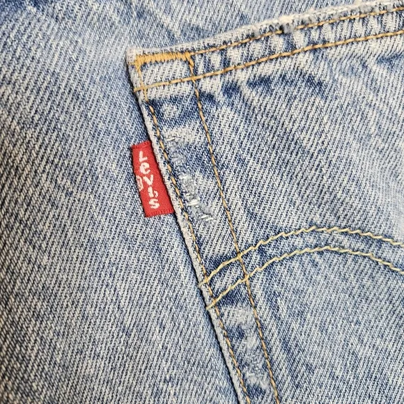 Levi's 501 Jean Shorts Womens Sz 28 Button Fly Distressed Denim Cutoffs