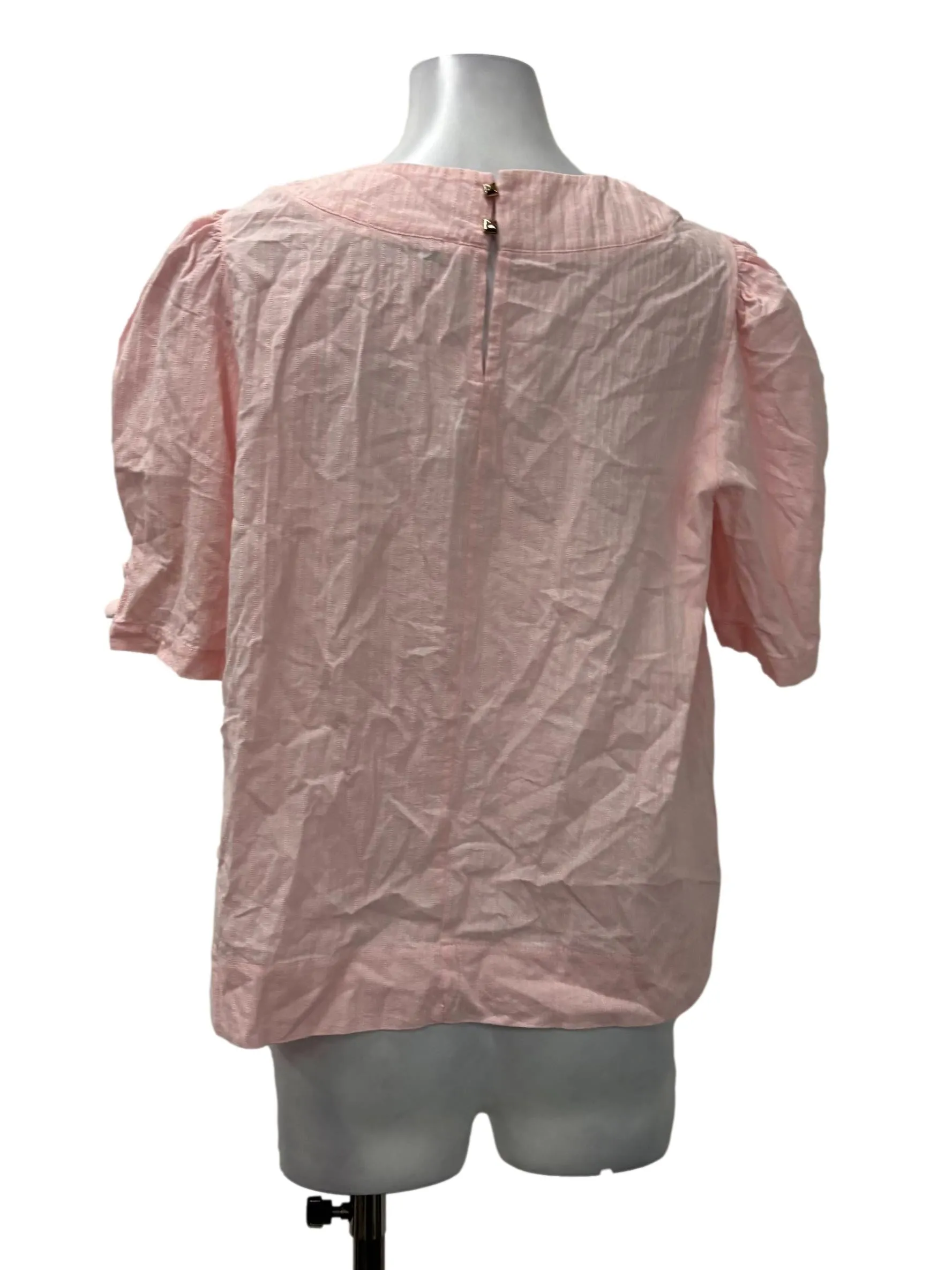 Light Pink Roundneck Textured Blouse
