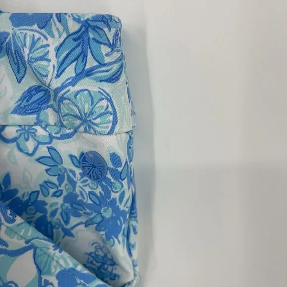 Lilly Pulitzer Shorts Size 6 Womens Blue Luxletic Bettina Pockets Floral Bermuda