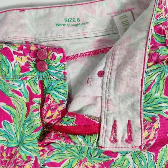Lilly Pulitzer Worth Straight Jeans in Spike the Punch Size 8